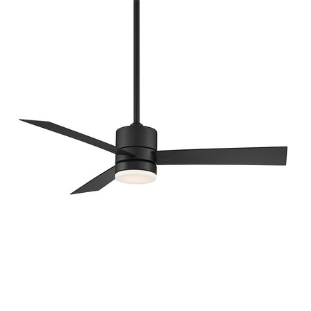 WAC San Francisco 3-Blade Smart Ceiling Fan 52in Matte Black with 3000K LED Light Kit and Remote Control F-081L